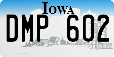 IA license plate DMP602