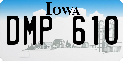 IA license plate DMP610