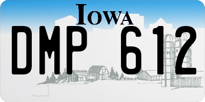 IA license plate DMP612