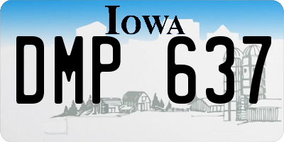 IA license plate DMP637