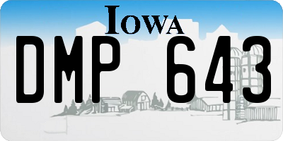 IA license plate DMP643