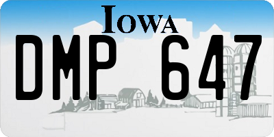 IA license plate DMP647