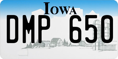 IA license plate DMP650