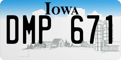 IA license plate DMP671