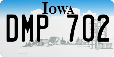 IA license plate DMP702