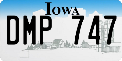 IA license plate DMP747