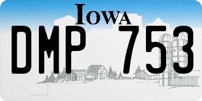 IA license plate DMP753