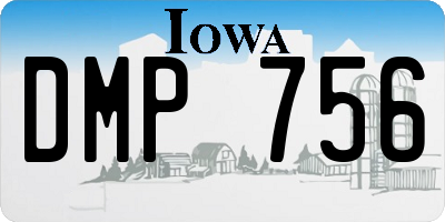IA license plate DMP756