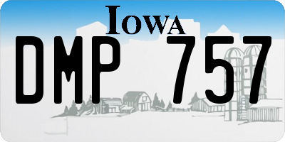 IA license plate DMP757