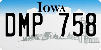 IA license plate DMP758