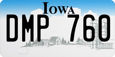 IA license plate DMP760