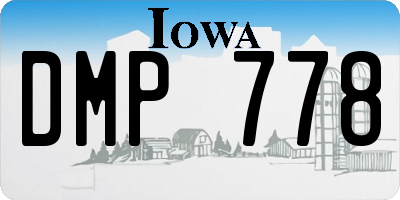 IA license plate DMP778