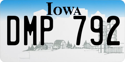 IA license plate DMP792