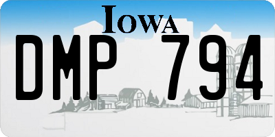 IA license plate DMP794