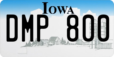 IA license plate DMP800
