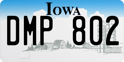 IA license plate DMP802