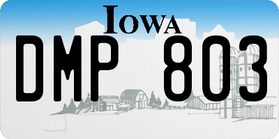 IA license plate DMP803