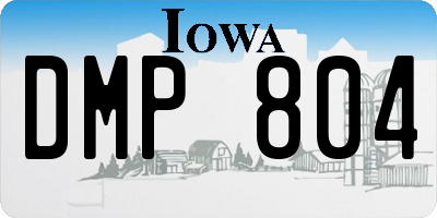 IA license plate DMP804