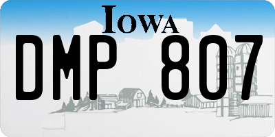 IA license plate DMP807