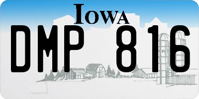 IA license plate DMP816