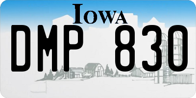 IA license plate DMP830
