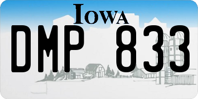 IA license plate DMP833