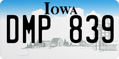 IA license plate DMP839