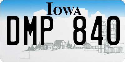 IA license plate DMP840