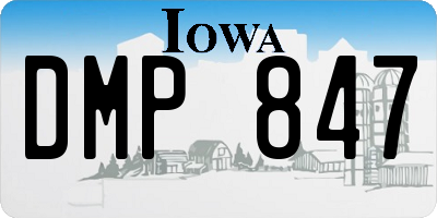 IA license plate DMP847
