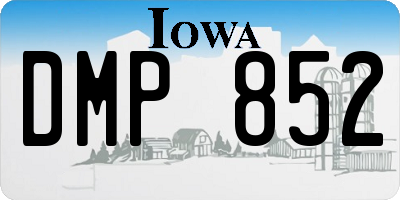 IA license plate DMP852