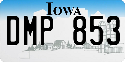 IA license plate DMP853