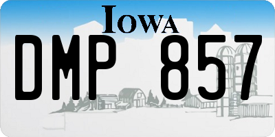 IA license plate DMP857