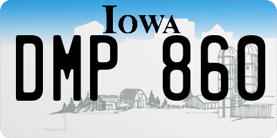 IA license plate DMP860
