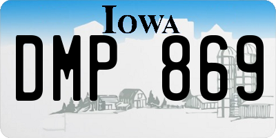 IA license plate DMP869