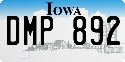 IA license plate DMP892