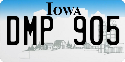 IA license plate DMP905