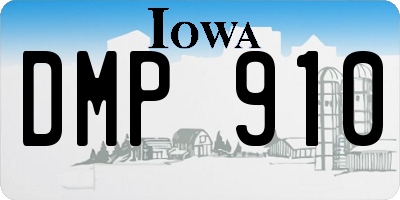 IA license plate DMP910