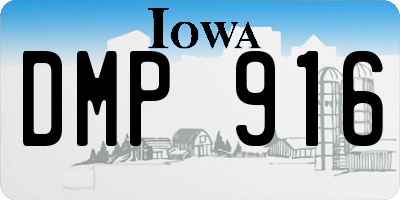 IA license plate DMP916