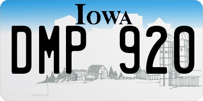 IA license plate DMP920
