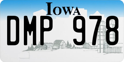 IA license plate DMP978