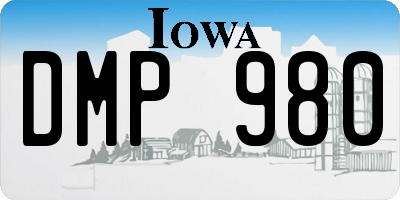 IA license plate DMP980