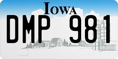 IA license plate DMP981