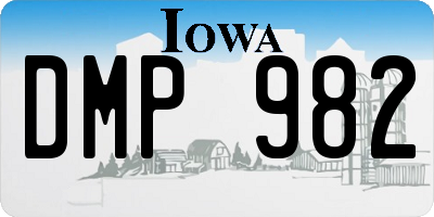 IA license plate DMP982