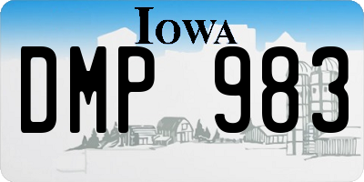 IA license plate DMP983
