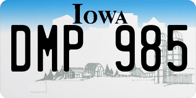 IA license plate DMP985