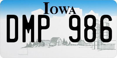 IA license plate DMP986