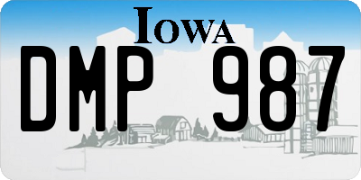 IA license plate DMP987