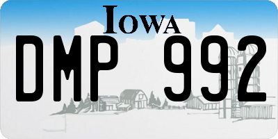 IA license plate DMP992