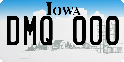 IA license plate DMQ000