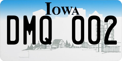 IA license plate DMQ002